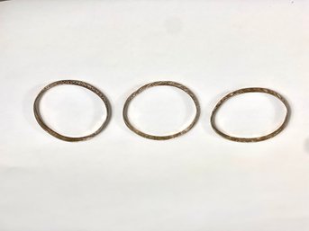 Three Sterling Silver Bangle Bracelets