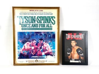 Original Mike Tyson 1980s Boxing Poster With Ali Print