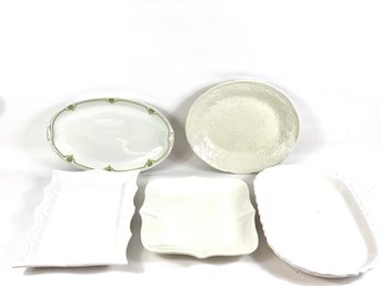Five White Platters