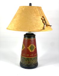 3rd Southwest Lamp With Suede Shade