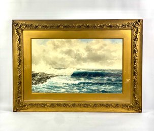 19th C. Large Watercolor Of Ocean By Henry Newell Cady (1849-1935)