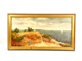 Large Oil On Canvas Of Casco Bay, MA By Paul Black