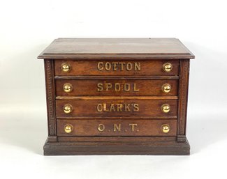 Antique Four Drawer Oak (Clark) Spool Cabinet