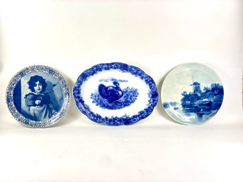 Three Large Decorative Platters