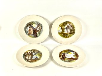 Four Mid-Century French Painted Plates