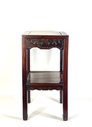 Rose Wood Chinese End Table With Nice Carving