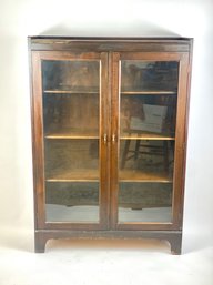 Nice Size Wooden Bookcase With Glass Doors