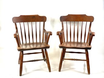 Pair Of Wooden Chairs Rutland, VT Courthouse 1890-1920