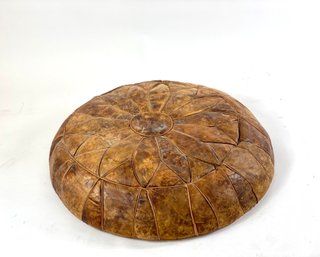Vintage Leather Moroccan Pouf