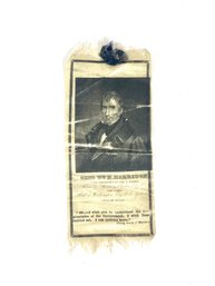 1840s Campaign Silk Ribbon Of W.H Harrison