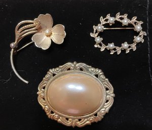 Trio Of Vintage Brooches