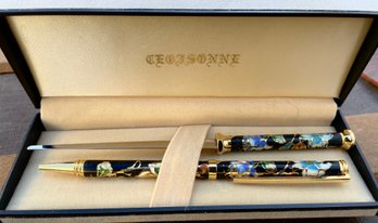 A Floral Pen And Letter Opener Set