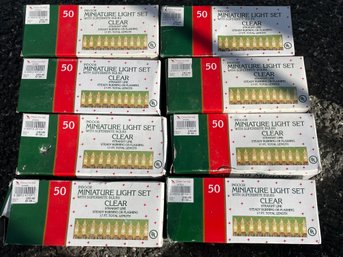 8 New In Box Sets Of 50 Mini Clear Holiday Lights