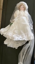 Beautiful Vintage Bride Porcelain Doll