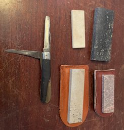 Very Old Pocketknife With 4 Sharpening Stones