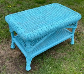 Turquoise Wicker Table