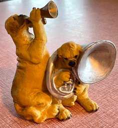 Two Dogs Playing The Tuba Decor