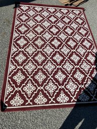 Trellis Cranberry And White Area Rug