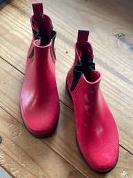 Womens Ralph Lauren Red Rubber Polo Sport Boots