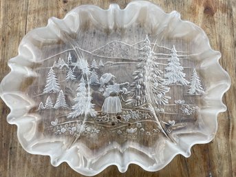 Large Glass Holiday Platter