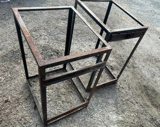 Two Vintage Metal Table Bases