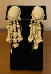 Vintage Ivory Post Pierced Earrings