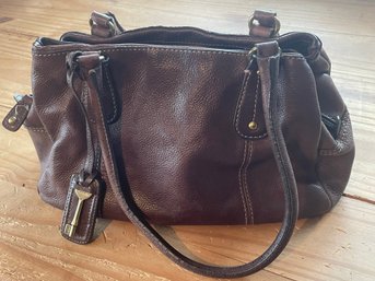 Womens Medium Fossil Brown Leather Pocketbook