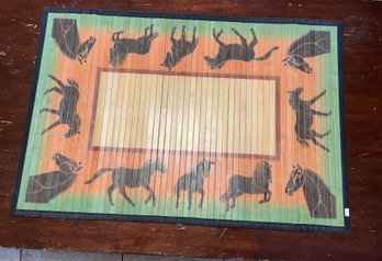 Vintage Bamboo Horse Themed Table Mat