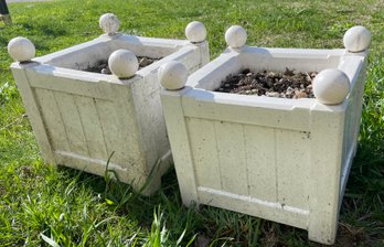 Pair Of Heavy Plastic Planters