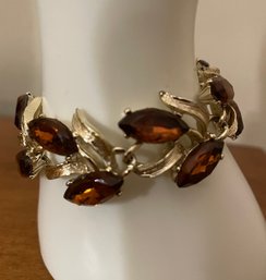 Very Pretty Vintage A Dark Amber Stone Bracelet Uni