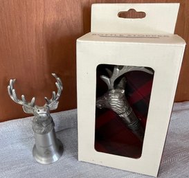 Elk Jaegermeister Pewter Shot Glass And Elk Wine Stopper