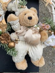 Two Teddy Bear Holiday Wreaths