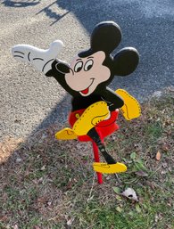 Vintage Mickey Mouse Handpainted Lawn Ornament