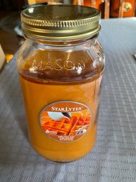 Golden Honey Maple Candle In Mason Jar