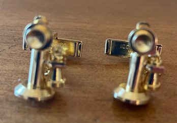 Vintage Telephone Gold Toned Cufflinks