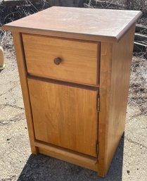 One Drawer, One Door Wooden Cabinet, End Table