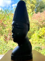 Carved Wooden African Bust