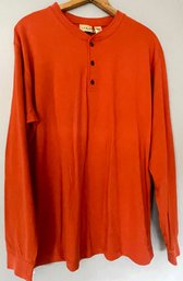 Mens LLBean Orange Henley Shirt