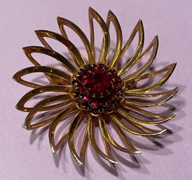 Vintage Sarah Coventry Designer Ruby Brooch