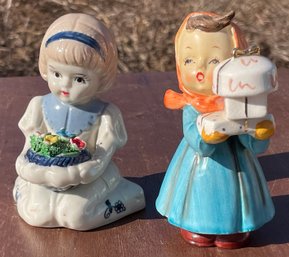 Two Vintage Porcelain Girl Figurines