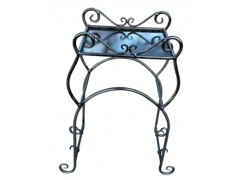 Very Nice Black Wrought Iron Side Table