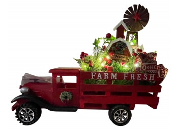 Beautiful Decorated Red Farm Truck