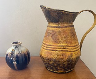 Metal Pitcher And Serenity Vase