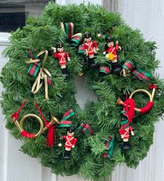 Beautiful Full Toy Soldier And Trumpet Wreath