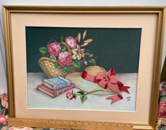 Absolutely Gorgeous Vintage Needlepoint Framed Art