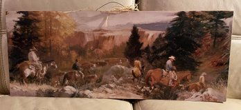 Very Pretty Western Scene  On Wood