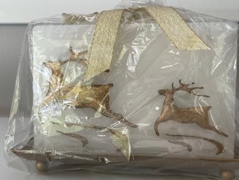 Beautiful Reindeer Rectanglular Candle With Base