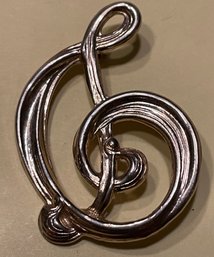 Musical Note Brooch Gold Toned