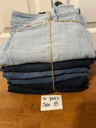 Six Pair Of Womens Jeans Size 8