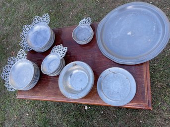 Lot Of Early Pewter Dishes